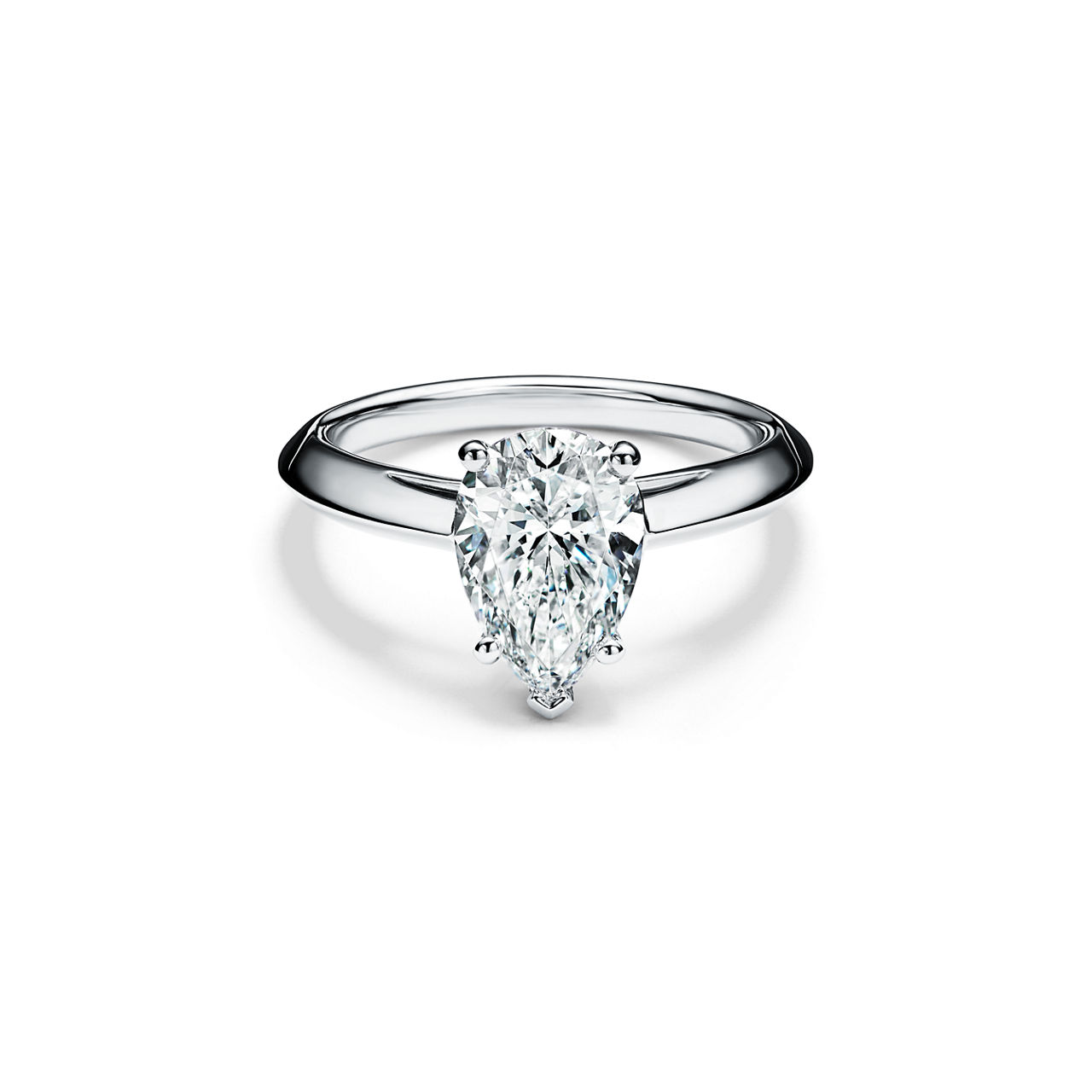 Pear-shaped Diamond Engagement Ring in Platinum image number 0