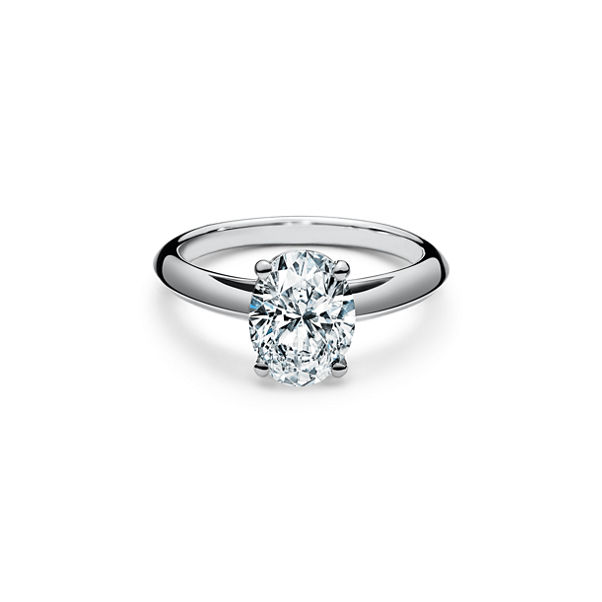 Oval-cut Diamond Engagement Ring in Platinum