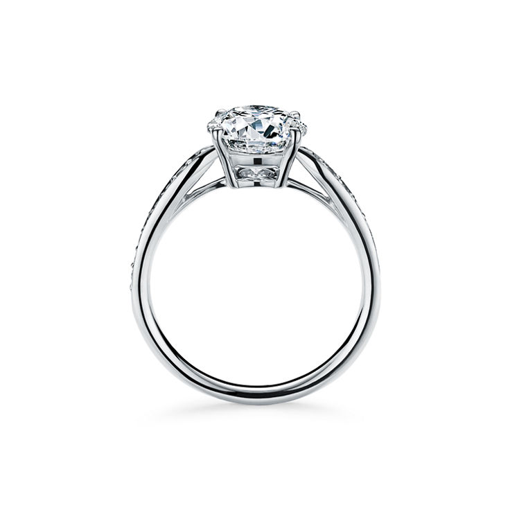 Tiffany Harmony®: Round Brilliant Engagement Ring with a Diamond Platinum Band image number 4