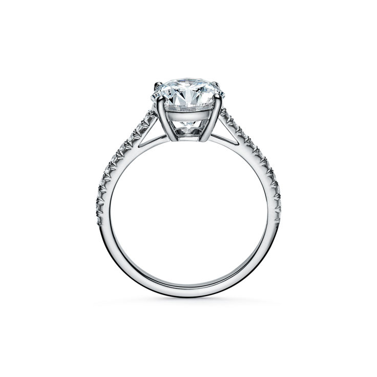 Tiffany Novo®: Round Brilliant Engagement Ring with a Pavé Diamond Platinum Band image number 5