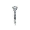 Tiffany Forever:Round Brilliant Diamond Engagement Ring with a Pav&eacute; Diamond Band in Platinum image number 4