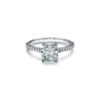 Tiffany Novo&reg;:Bague de fian&ccedil;ailles taille coussin avec anneau en platine 950&nbsp;milli&egrave;mes pav&eacute; de diamants num&eacute;ro dimage {1}