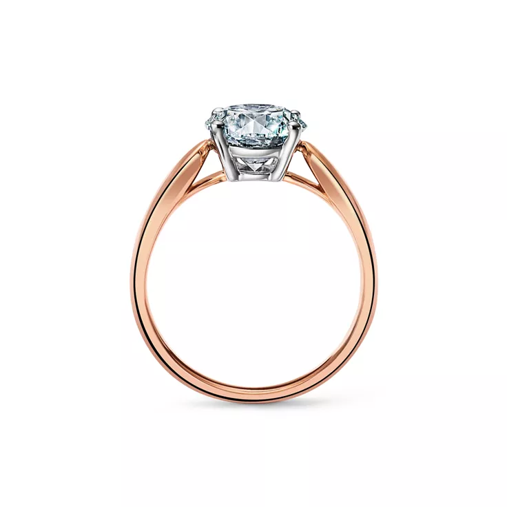 Tiffany Harmony®:Round Brilliant Engagement Ring in 18k Rose Gold, 5