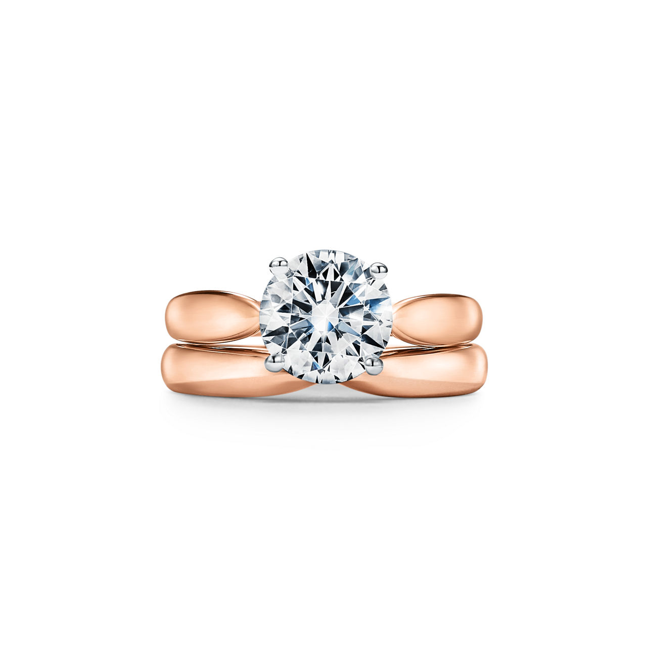 Tiffany Harmony®: Round Brilliant Engagement Ring in 18k Rose Gold image number 6