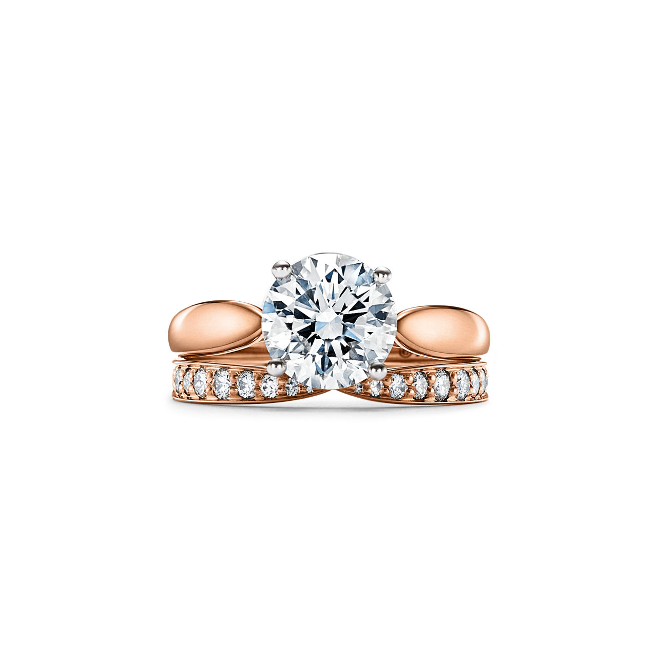 Tiffany Harmony®: Round Brilliant Engagement Ring in 18k Rose Gold image number 7