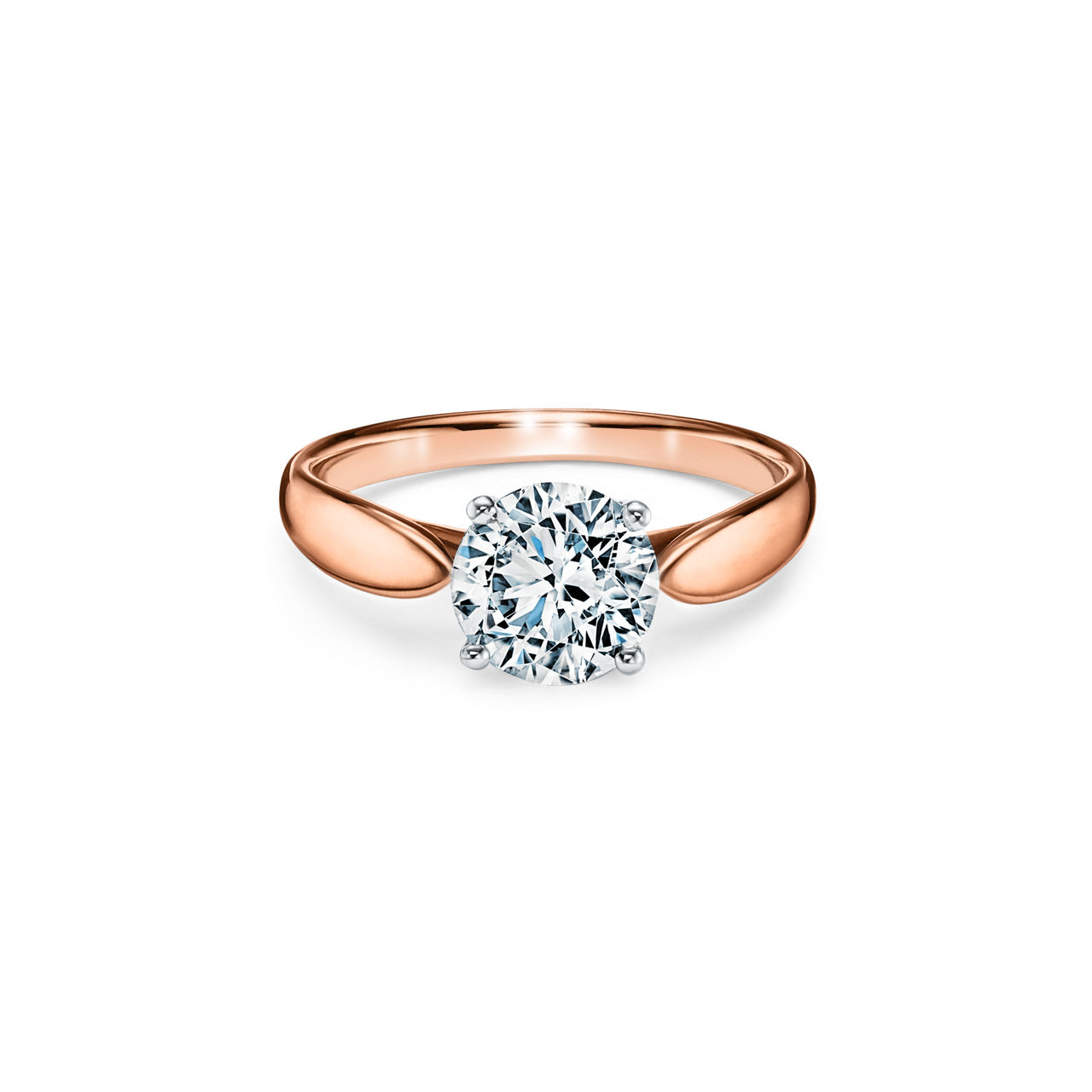  Round Brilliant Engagement Ring in 18k Rose Gold