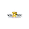 Tiffany Novo&reg;:Bague de fian&ccedil;ailles orn&eacute;e d&rsquo;un diamant jaune avec anneau en platine 950&nbsp;milli&egrave;mes pav&eacute; de diamants num&eacute;ro dimage {1}