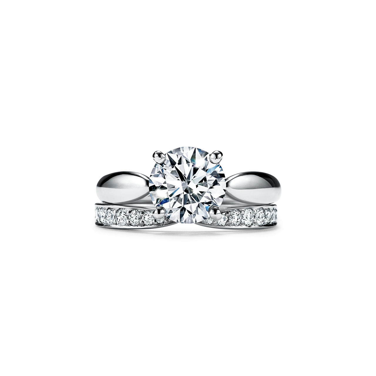 Tiffany Harmony®: Round Brilliant Engagement Ring in Platinum image number 7