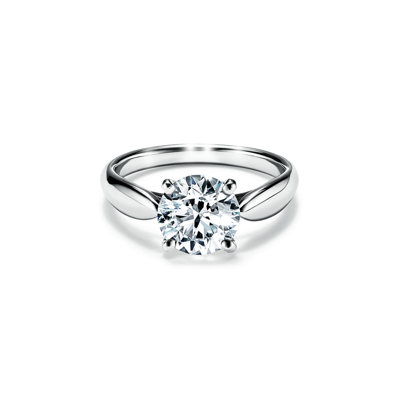 Bague de fiançailles taille brillant en platine 950 millièmes