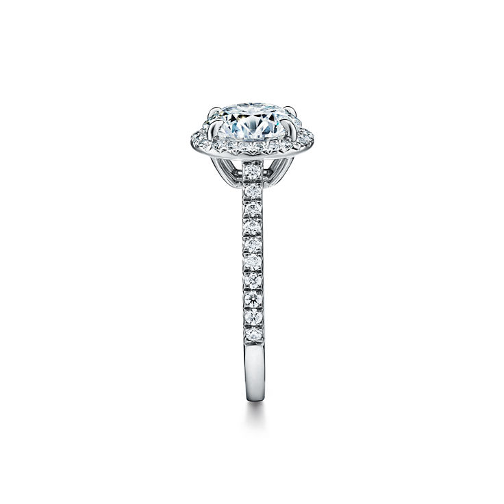 Tiffany Soleste: Round Brilliant Engagement Ring in Platinum image number 4