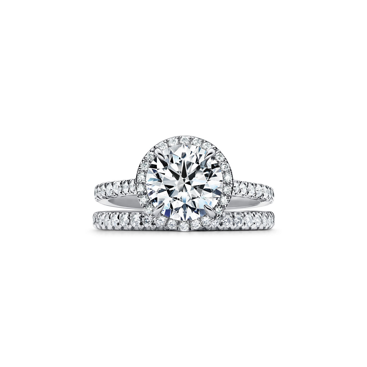 Tiffany Soleste: Round Brilliant Engagement Ring in Platinum image number 6