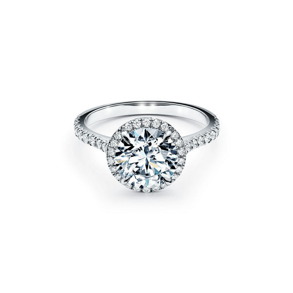 Tiffany Soleste: Round Brilliant Engagement Ring in Platinum