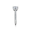 Tiffany Forever:Emerald-cut Engagement Ring with a Pav&eacute; Diamond Band in Platinum image number 4