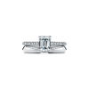 Tiffany Forever:Emerald-cut Engagement Ring with a Pav&eacute; Diamond Band in Platinum image number 6