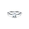 Tiffany Forever:Emerald-cut Engagement Ring with a Pav&eacute; Diamond Band in Platinum image number 0