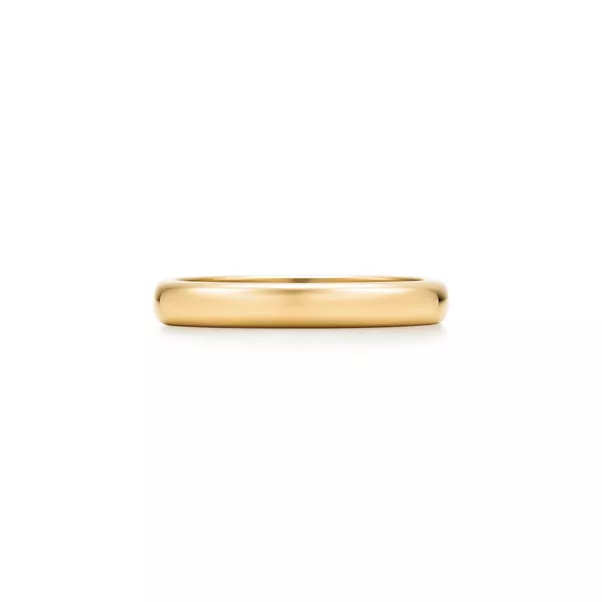 Wedding Band Ring in Yellow Gold, 3 mm Wide