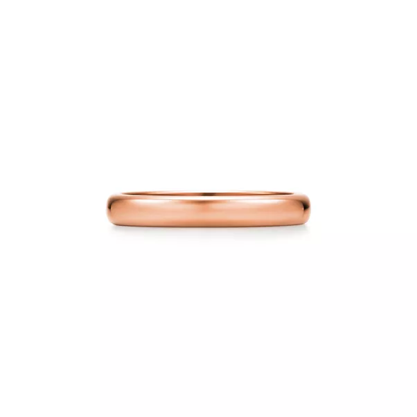 Alianza de boda en oro rosa, 3 mm de ancho