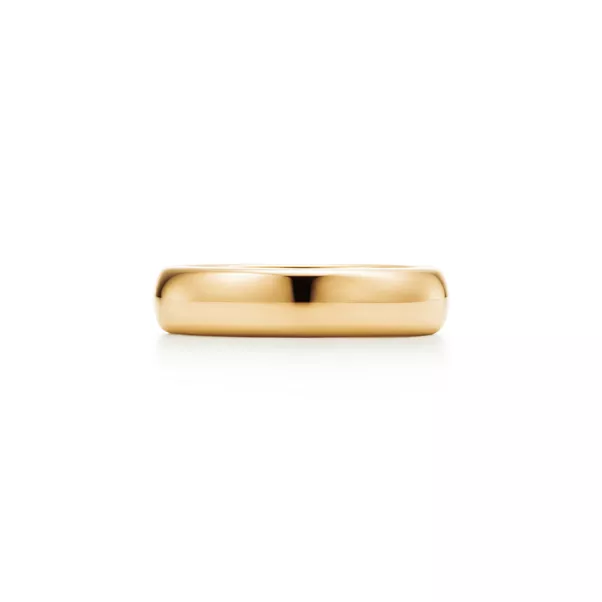 Wedding Band Ring in Yellow Gold, 4.5 mm Wide
