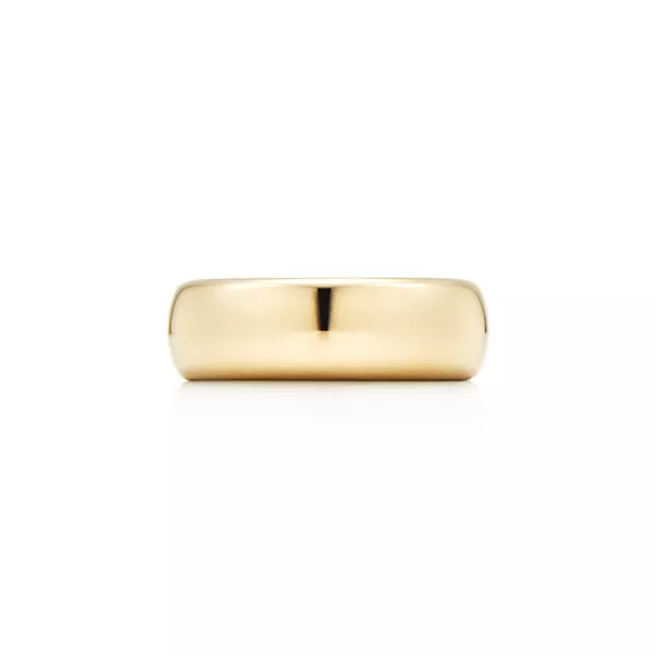 Wedding Band Ring in Yellow Gold, 6 mm Wide