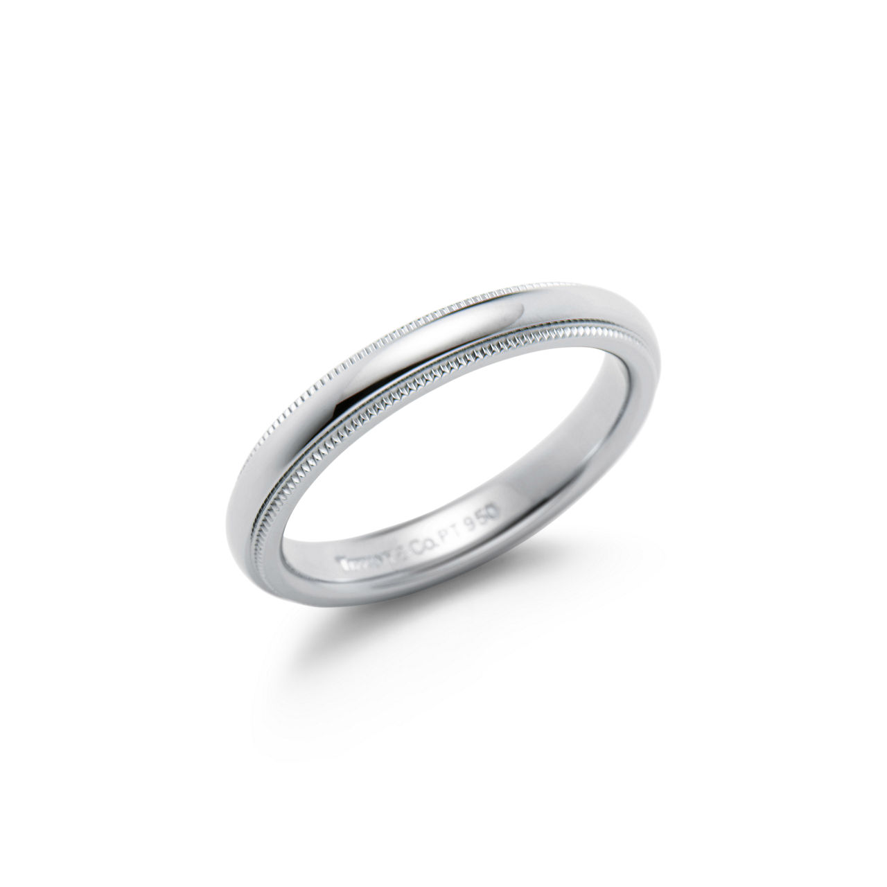 Tiffany Together:Milgrain Band Ring in Platinum, 3 mm Wide image number 2