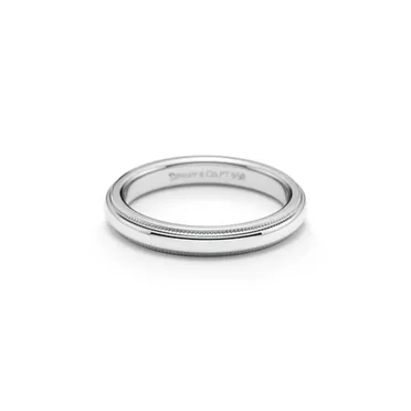 Tiffany Together:Milgrain Band Ring in Platinum, 3 mm Wide, 3