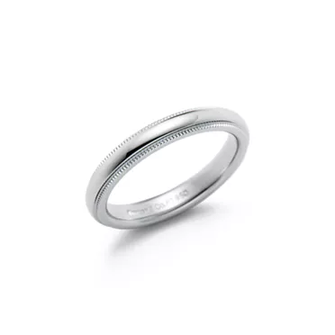 Tiffany Together:Milgrain Band Ring in Platinum, 3 mm Wide, 2