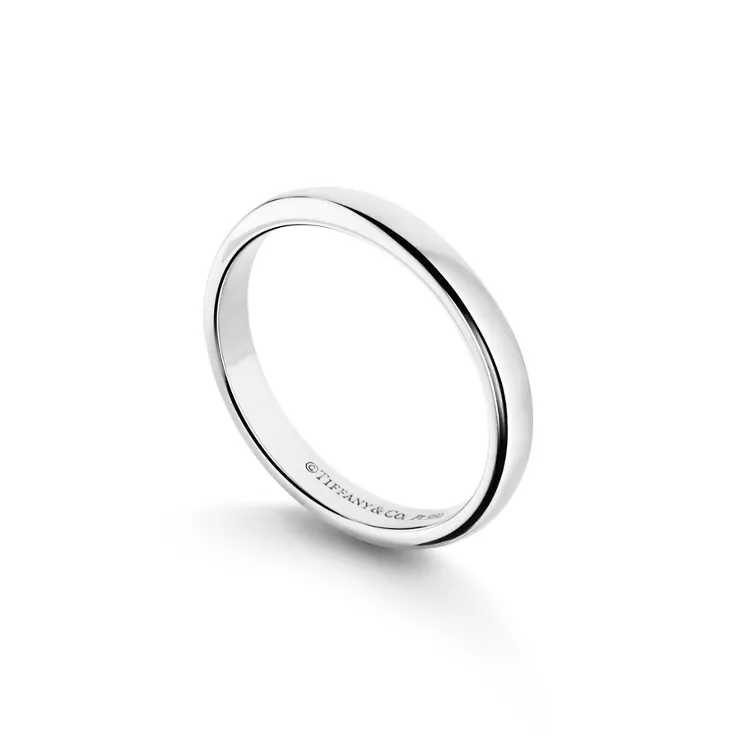 Tiffany Forever:Wedding Band Ring in Platinum, 3 mm Wide, 4