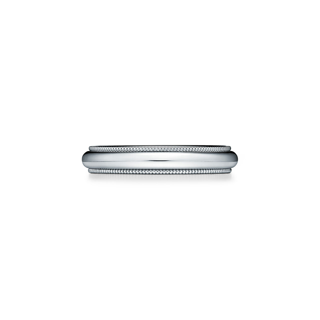Milgrain-Ehering in Platin, 4 mm breit