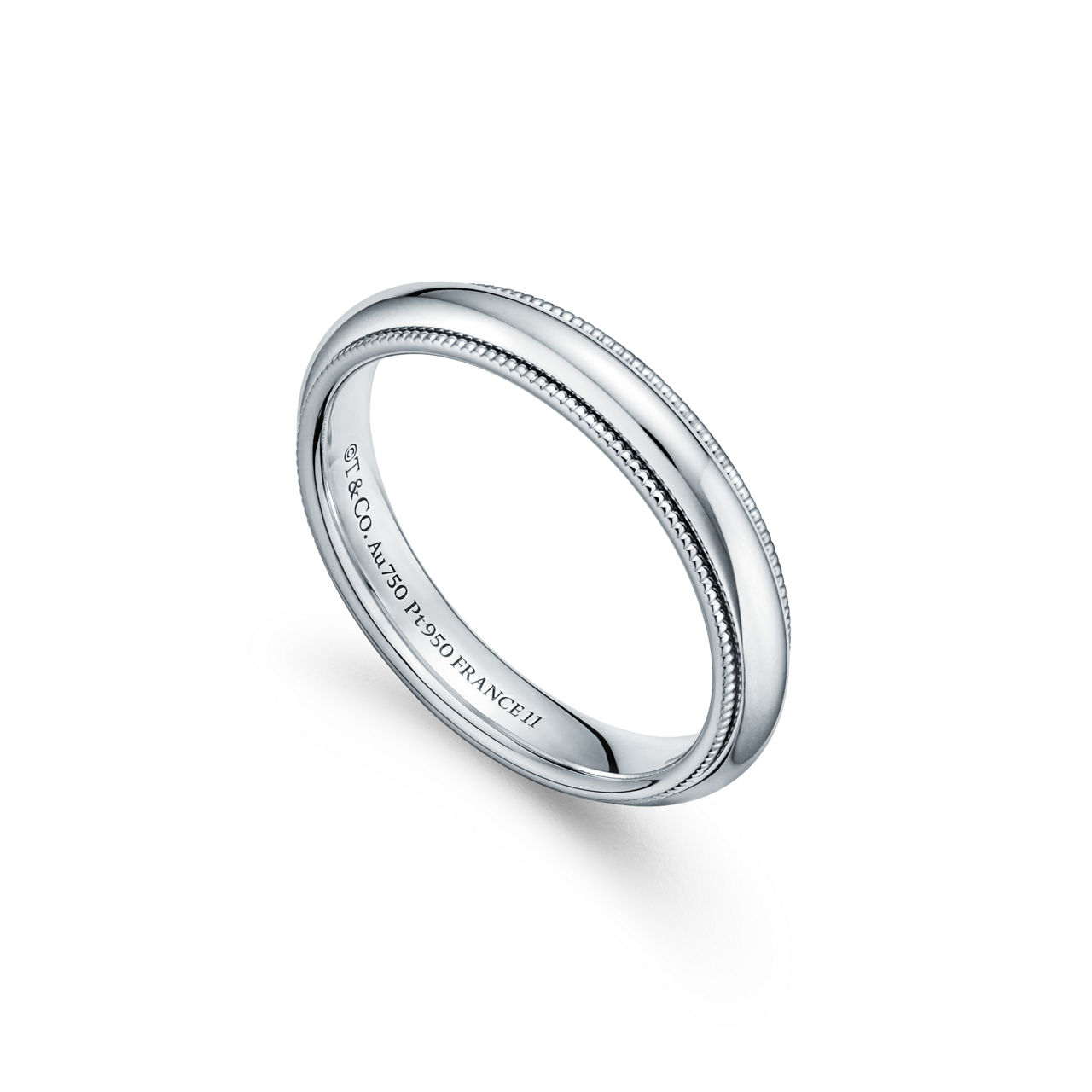 Tiffany Together:Milgrain-Ehering in Platin, 4 mm breit Bildnummer 3