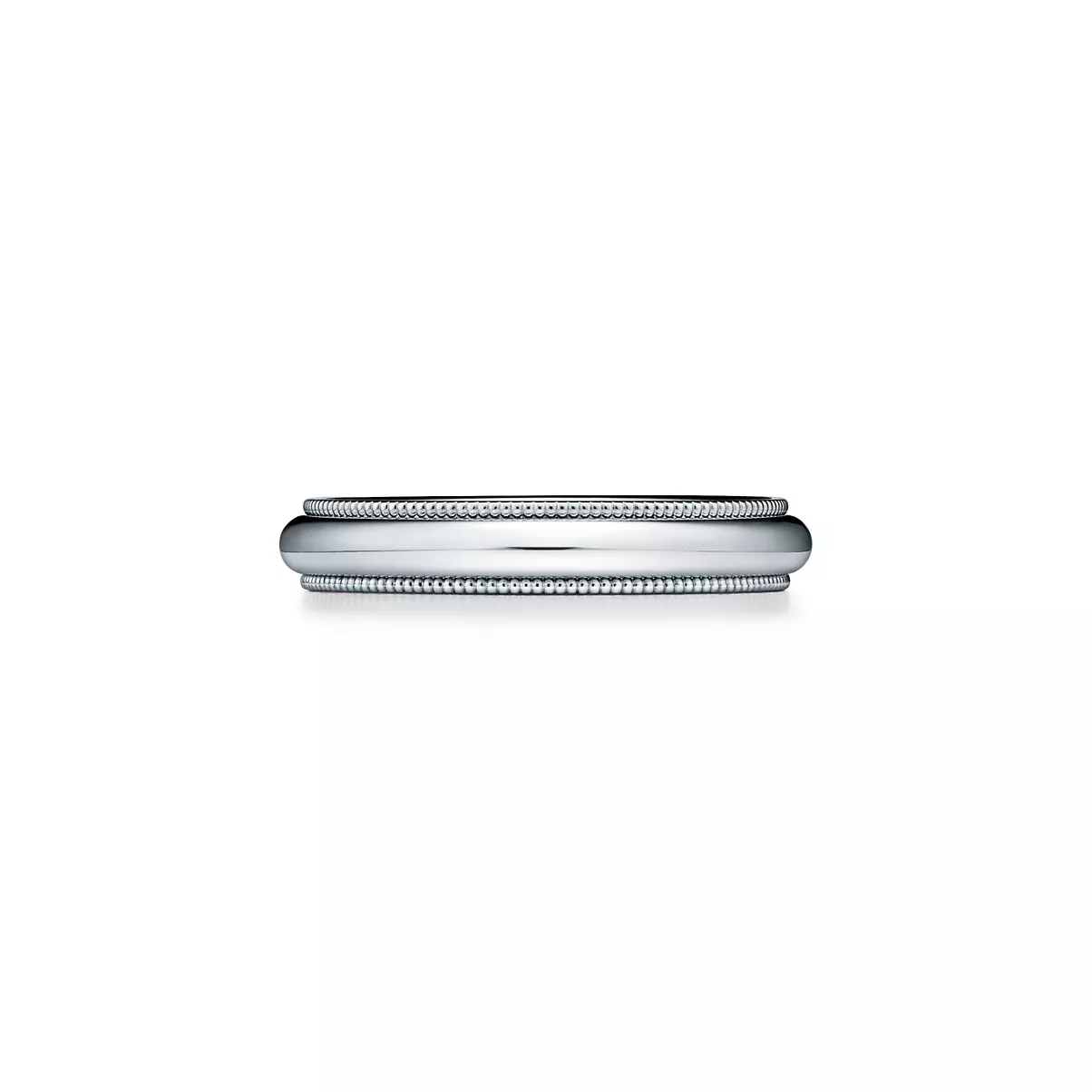 Milgrain Band Ring in Platinum, 4 mm Wide