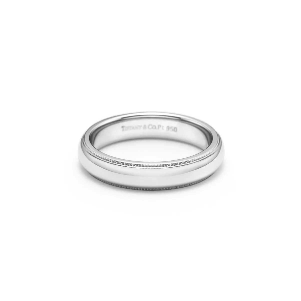 Milgrain Band Ring in Platinum, 4 mm Wide