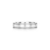 Tiffany Together:Double Milgrain Band Ring in Platinum with a Diamond, 4 mm Wide image number 4