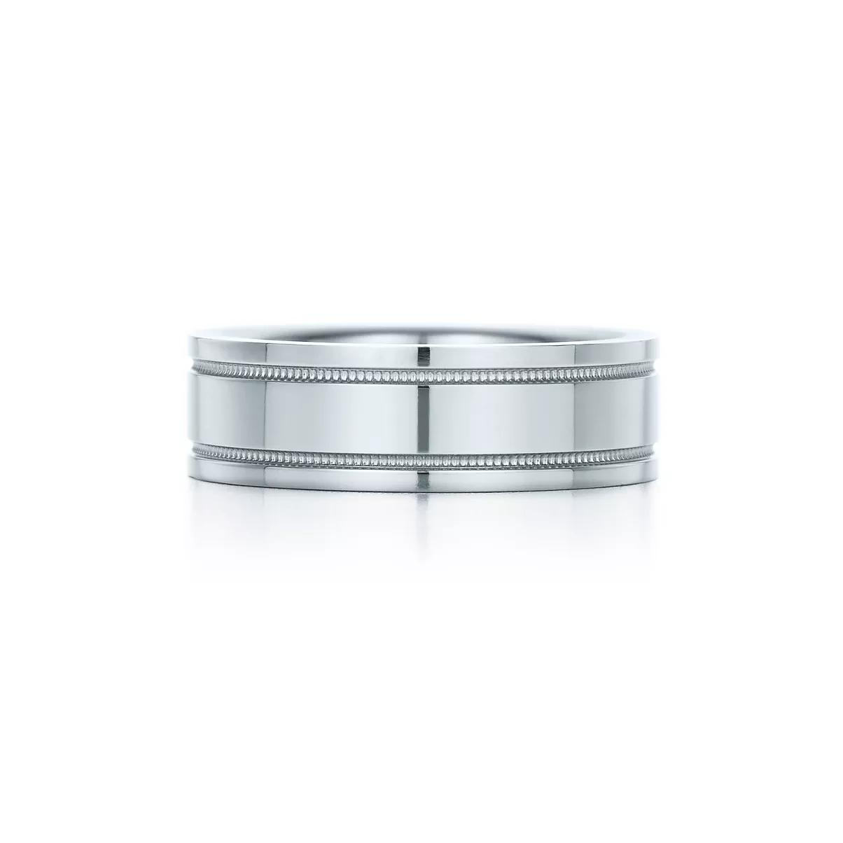 Milgrain Band Ring in Platinum, 6 mm Wide