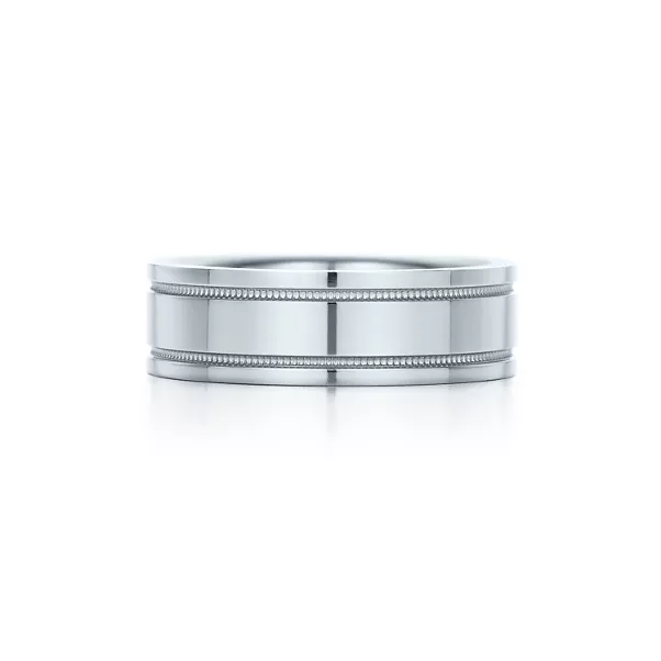 Milgrain-Ehering in Platin, 6 mm breit