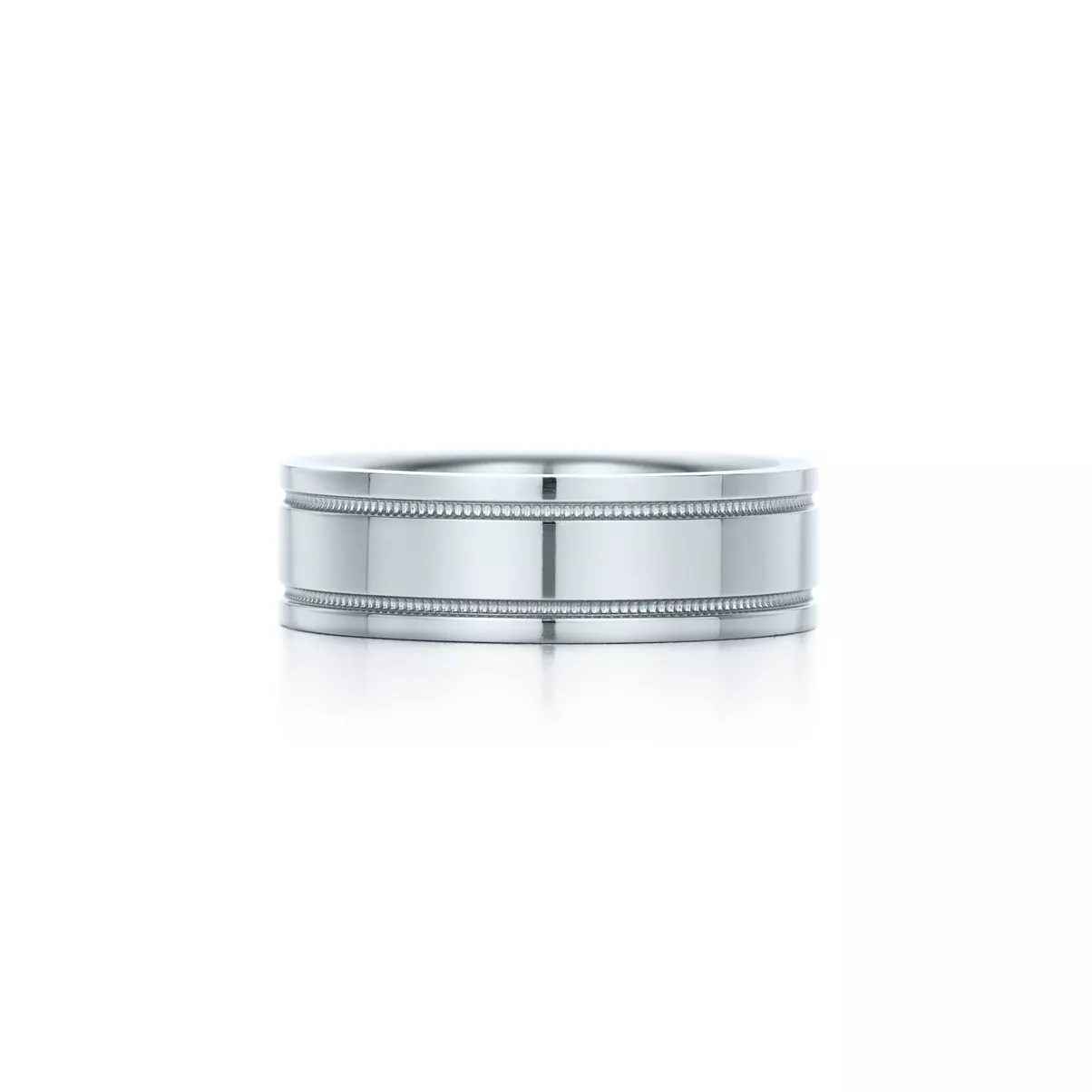 Milgrain Band Ring in Platinum, 6 mm Wide
