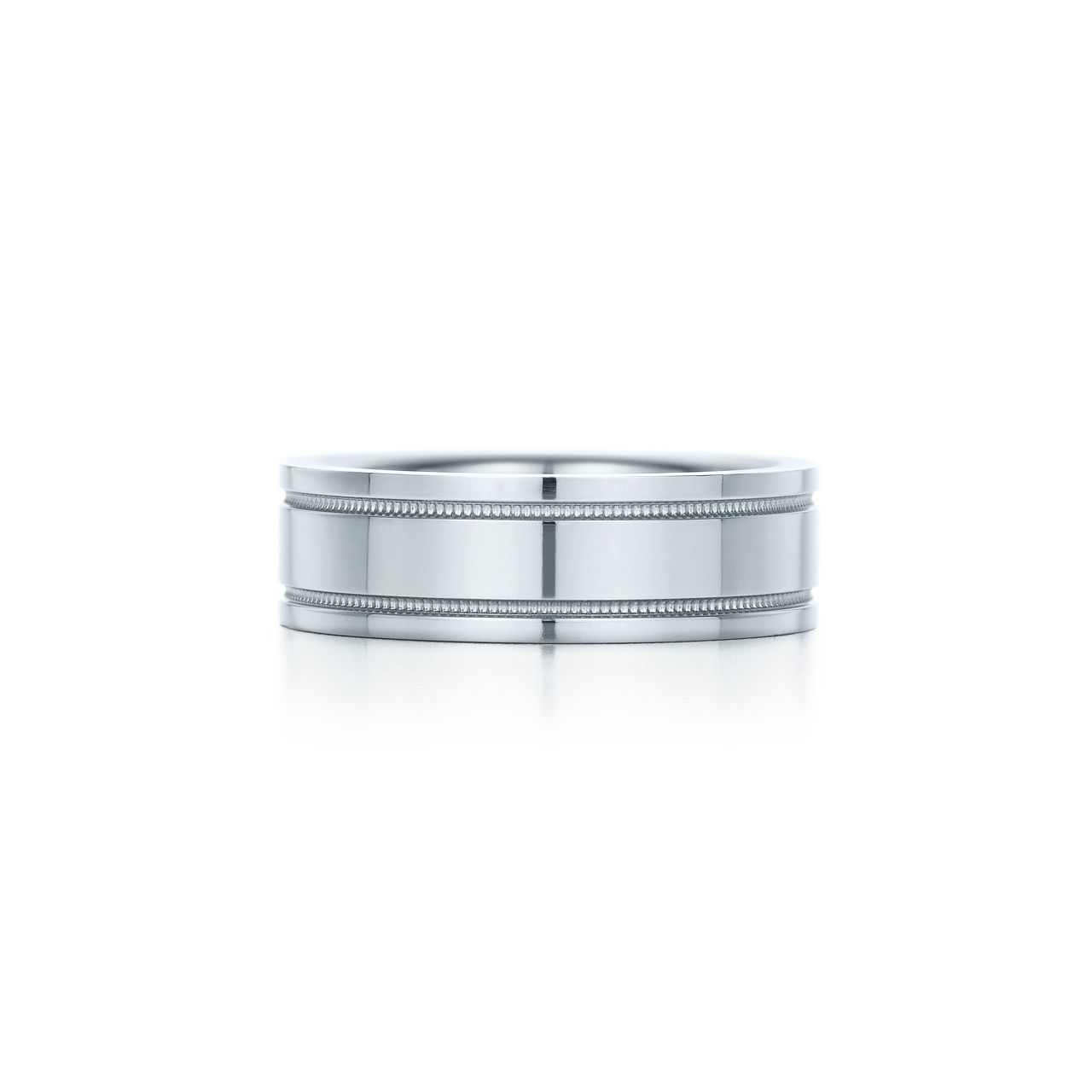 Milgrain Band Ring in Platinum, 6 mm Wide