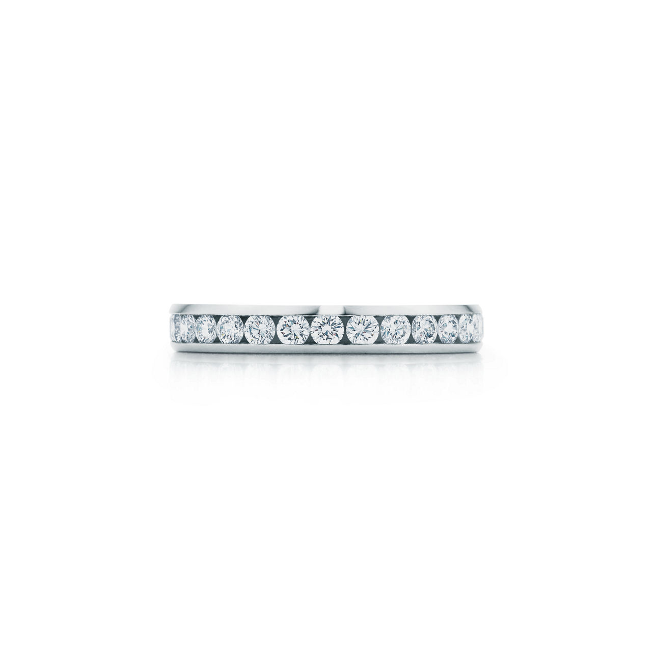  Ehering in Platin mit Vollkreis an Diamanten, 3 mm
