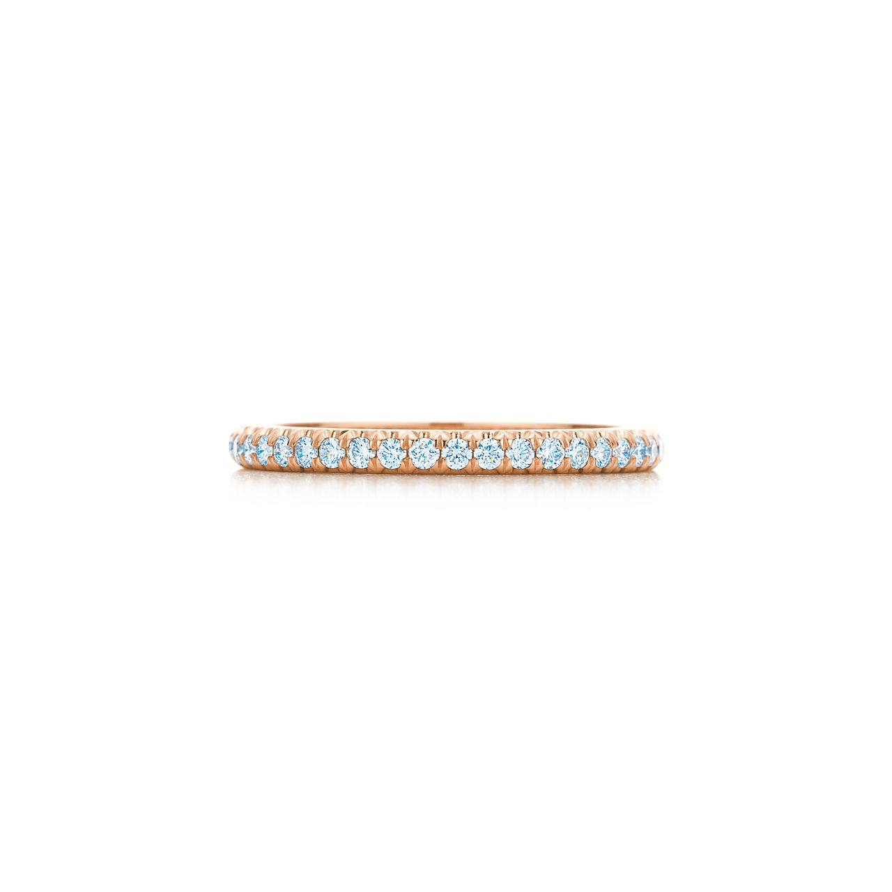 Bague Éternité tour complet en or rose 18 carats et diamants