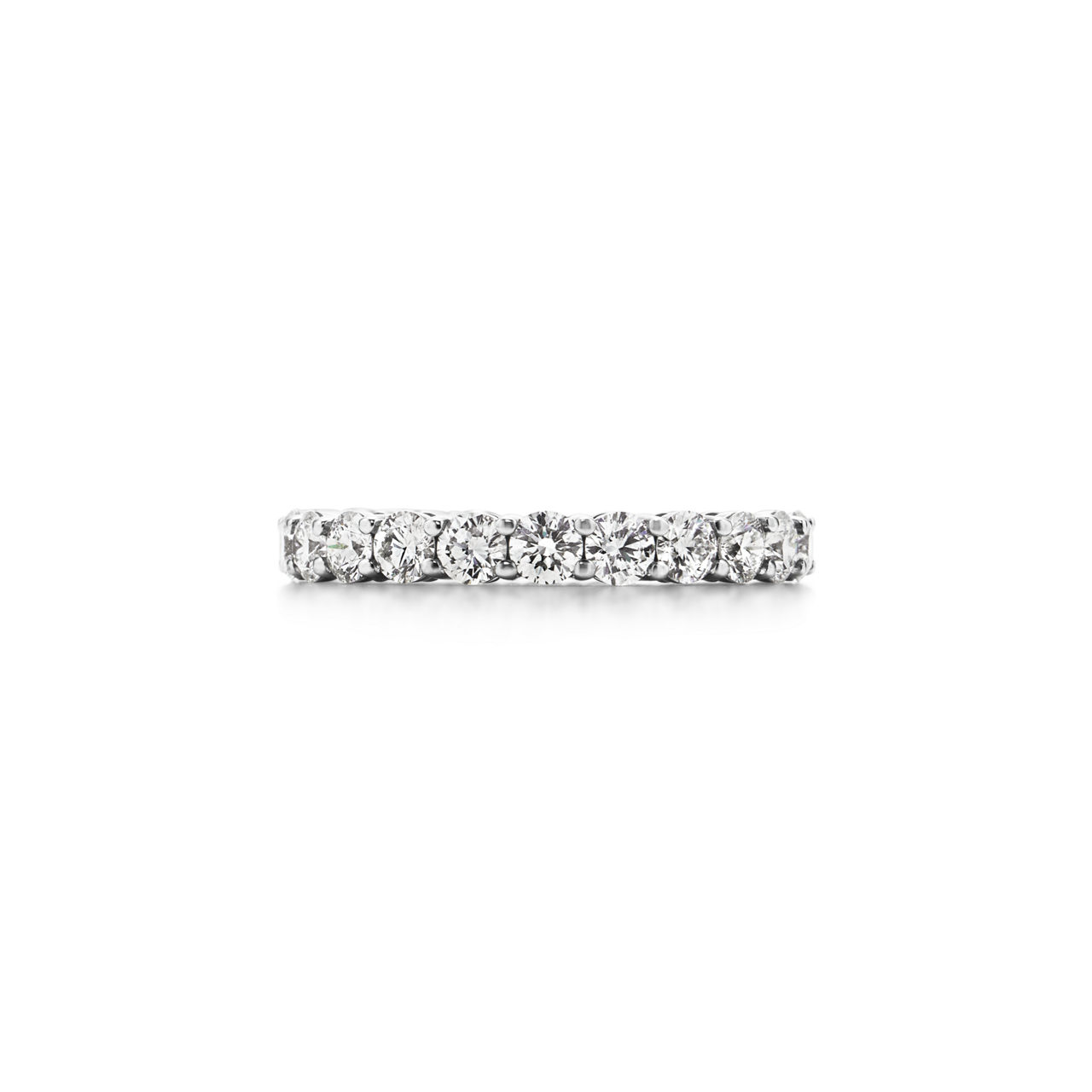 밴드 링, 플래티늄, 다이아몬드 풀 서클 세팅, 두께 3mm