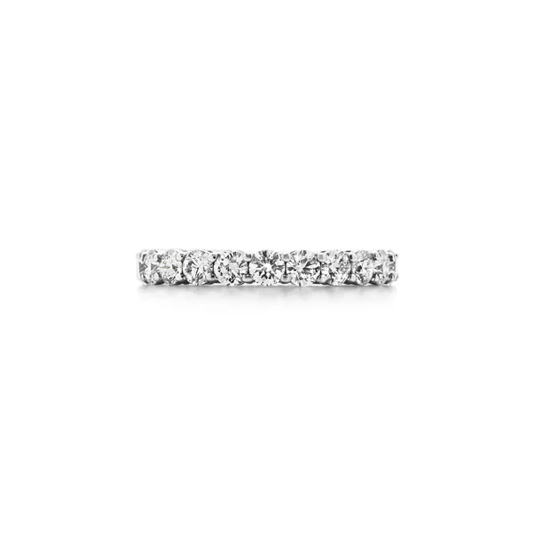 Band Ring in Platinum with a Full Circle of Diamonds, 3 mm Wide