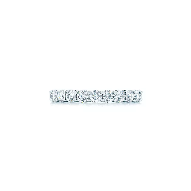 Tiffany Forever:Band Ring in Platinum with a Full Circle of Diamonds, 3 mm Wide image number 0