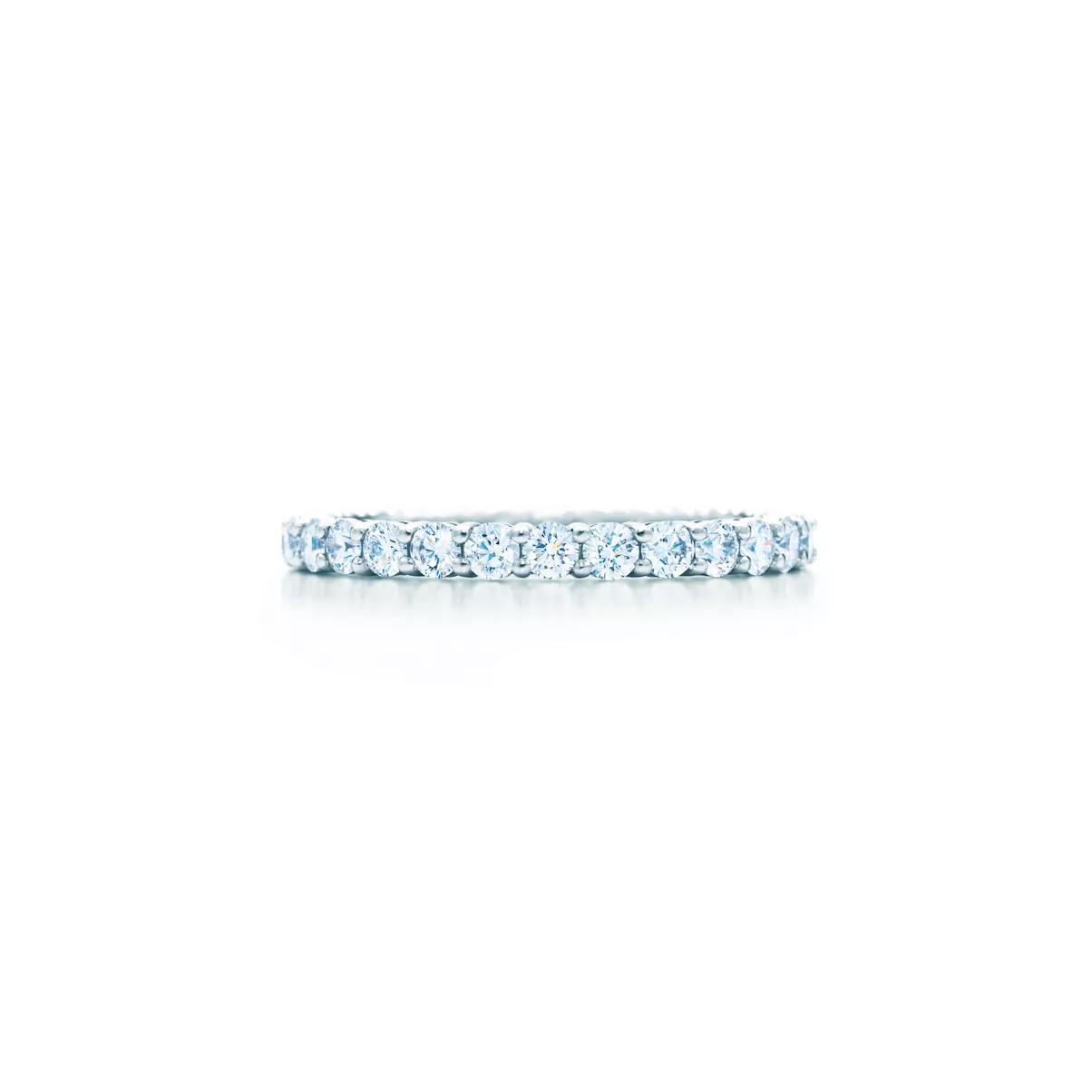 Band Ring in Platinum with a Full Circle of Diamonds, 2.2 mm