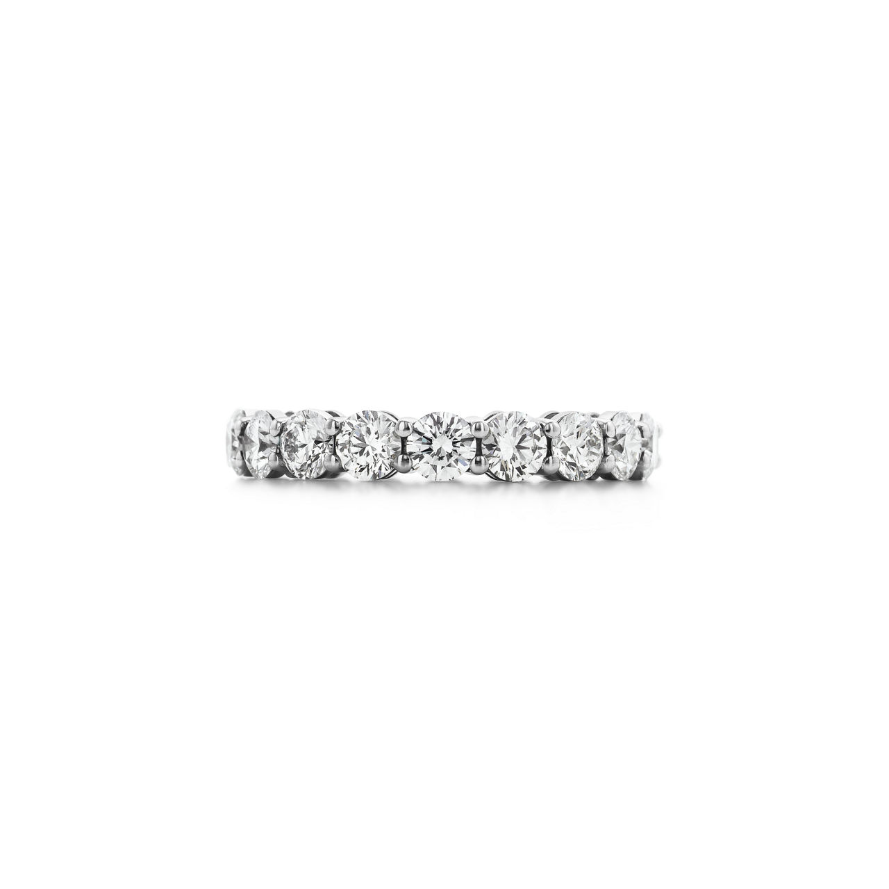 Ehering in Platin mit einem Vollkreis aus Diamanten, 3,7 mm