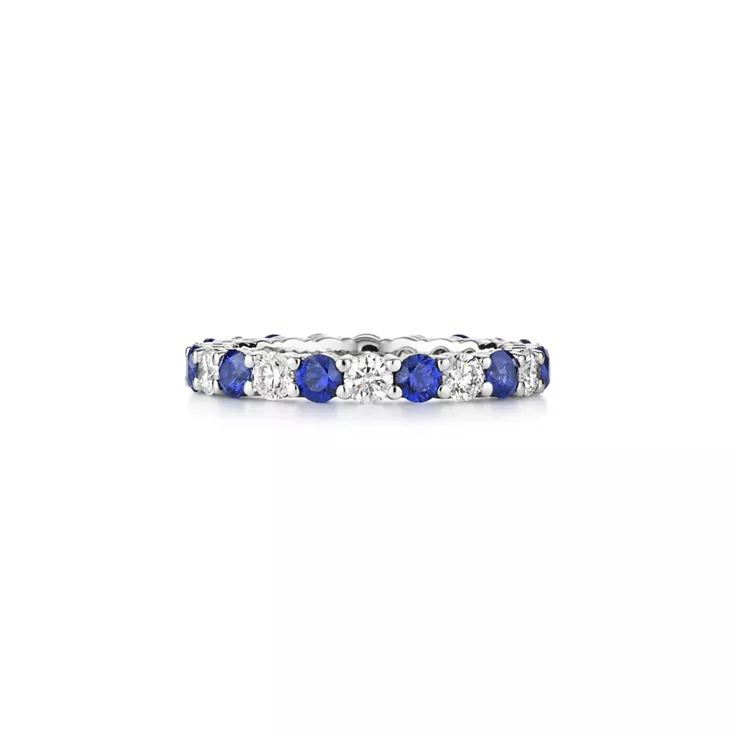 Tiffany Forever:Band Ring in Platinum with a Full Circle of Sapphires & Diamonds, 2