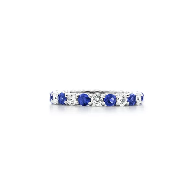Tiffany Forever:Band Ring in Platinum with a Full Circle of Sapphires & Diamonds image number 0
