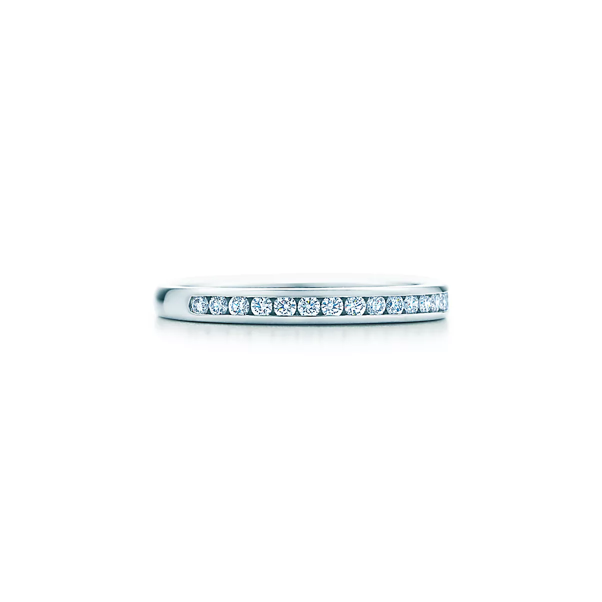 Tiffany Diamond Wedding Band Ring 플래티늄 라운드 브릴리언트 다이아몬드