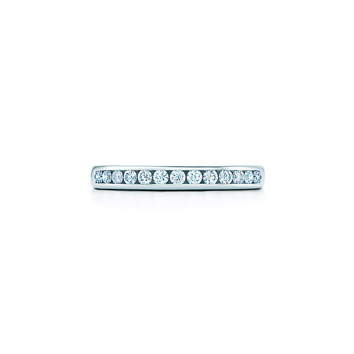 Tiffany Diamond Wedding Band Ring 플래티늄 라운드 브릴리언트 다이아몬드