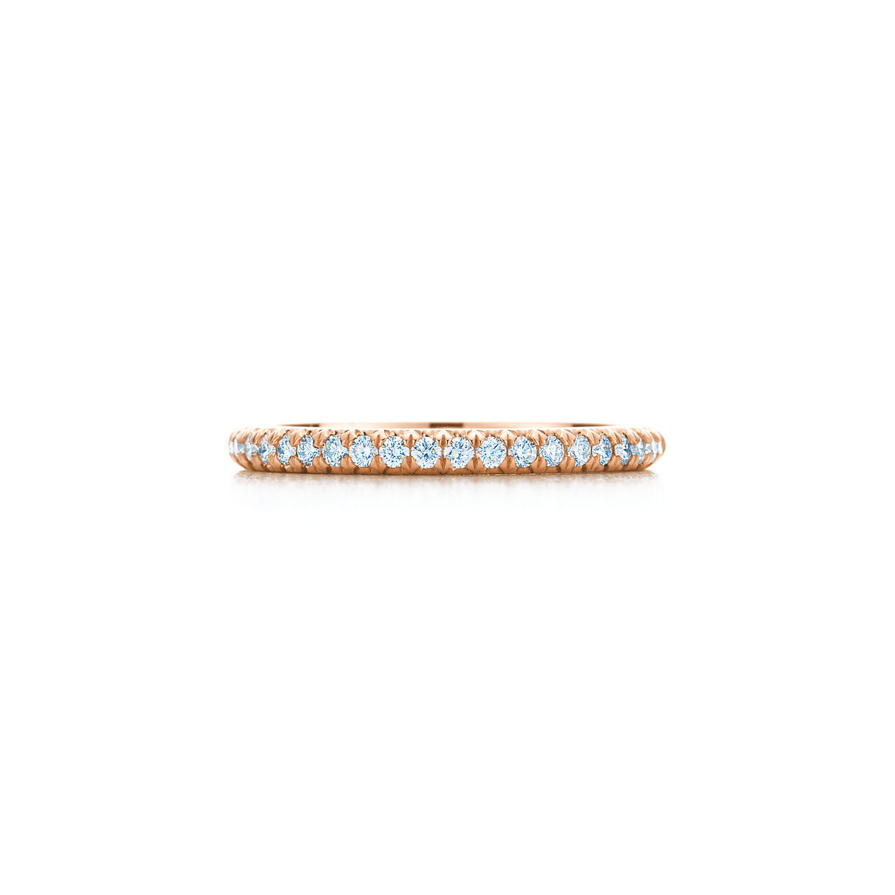 Tiffany Soleste:Half Eternity Ring in Rose Gold with Diamonds image number 0