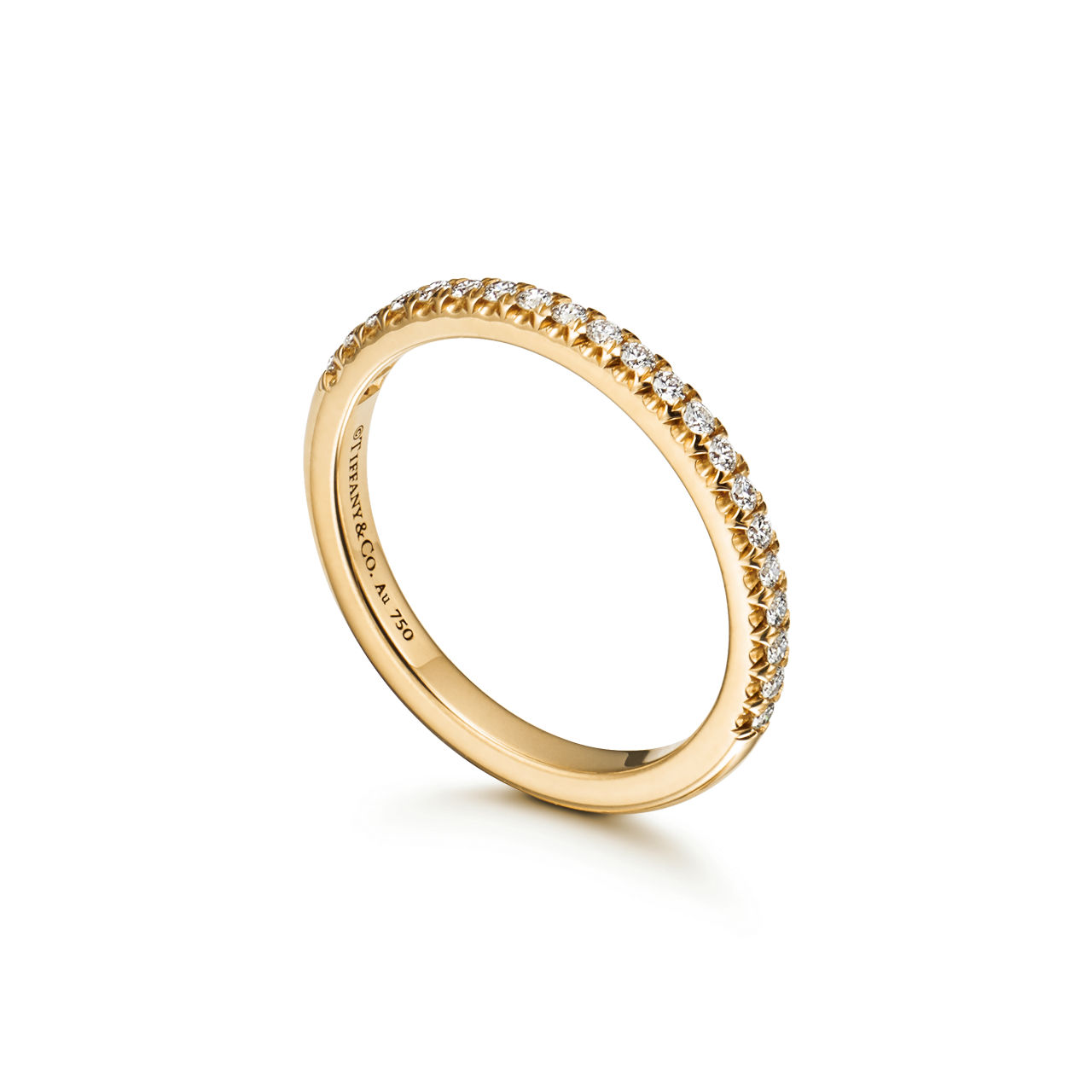 Tiffany Soleste®:Half Eternity Ring in Yellow Gold with Diamonds image number 3