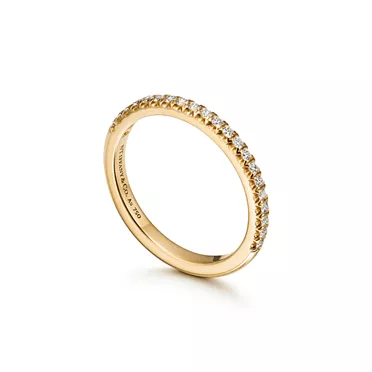 Tiffany Soleste&reg;:Half Eternity Ring in Yellow Gold with Diamonds, 3